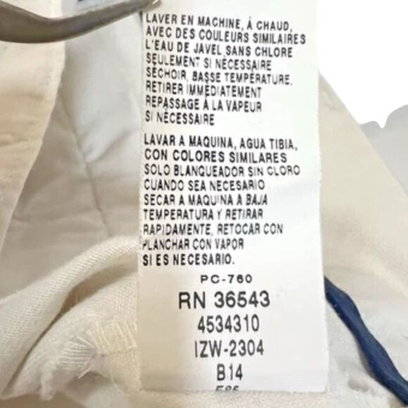 Y2K IZOD 34x32 Beige Chino Pants Flat Front Cotton Classic Straight Fit - Picture 6 of 9